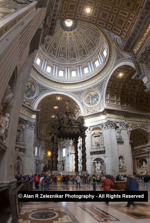 St Peter's Interior with Baldacchino Panorama