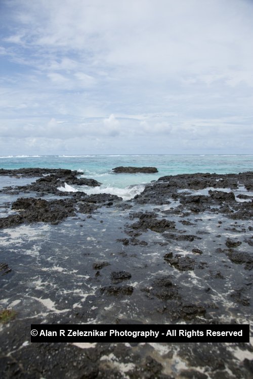 Moorea reef near a motu