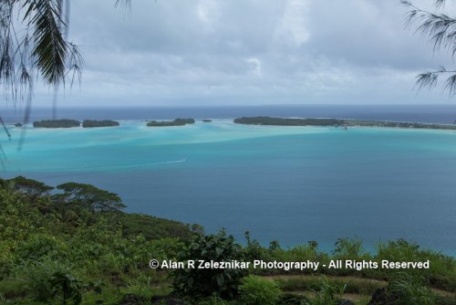 Looking north over the Bora Bora lagoon