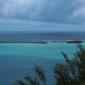 Looking west from over the Bora Bora lagoon