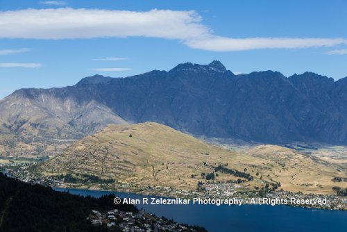 The Remarkables from high above Queenstown