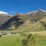 Pasture and hills - Mt Aspring, New Zealand