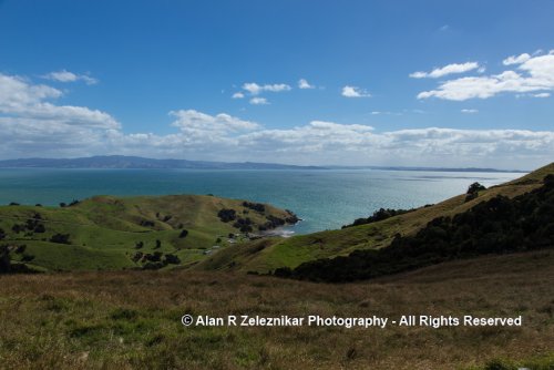 Kirita Bay and the Firth of Thames from Hwy 25 - Coromandels, New Zealand