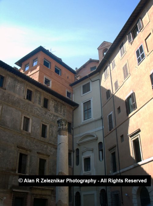 Rome Back Street With Column