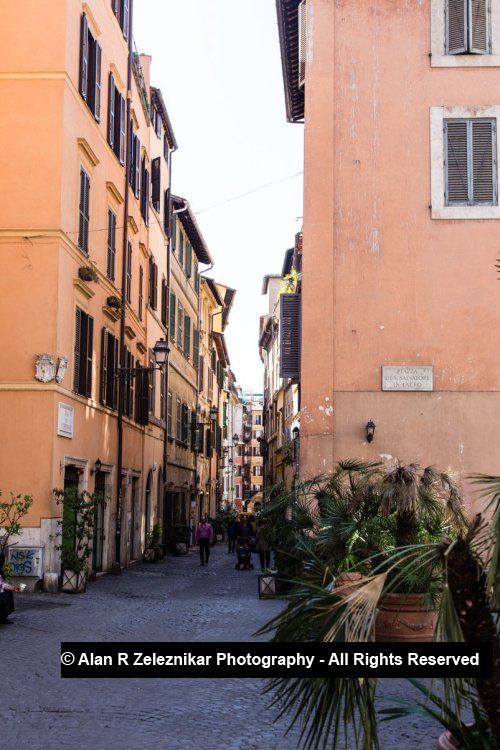 A Narrow Quiet Roman Street