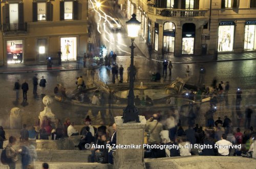 Evening scene on Rome, Italy's Spanish Steps