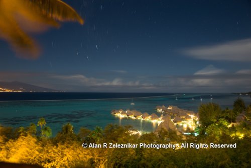 Under a Tahitian Moon - timelapse of the Moorea reef looking due north ith Tahiti in the distance