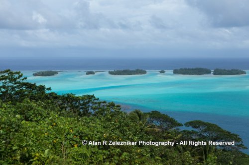 The lagoon looking west from the south end of Bora Bora