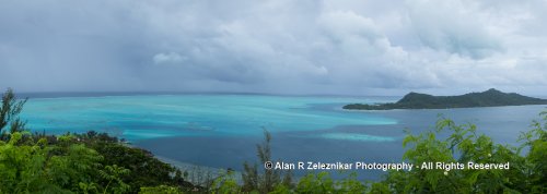 The lagoon looking west from the south end of Bora Bora