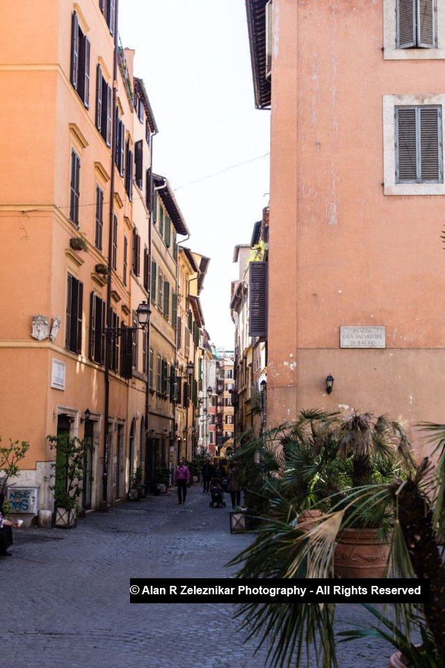 A Narrow Quiet Roman Street